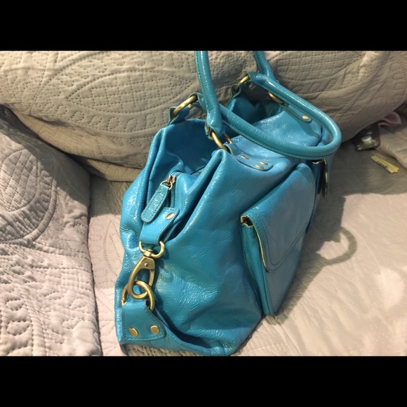 Turquoise patent leather purse - Picture 2 of 6